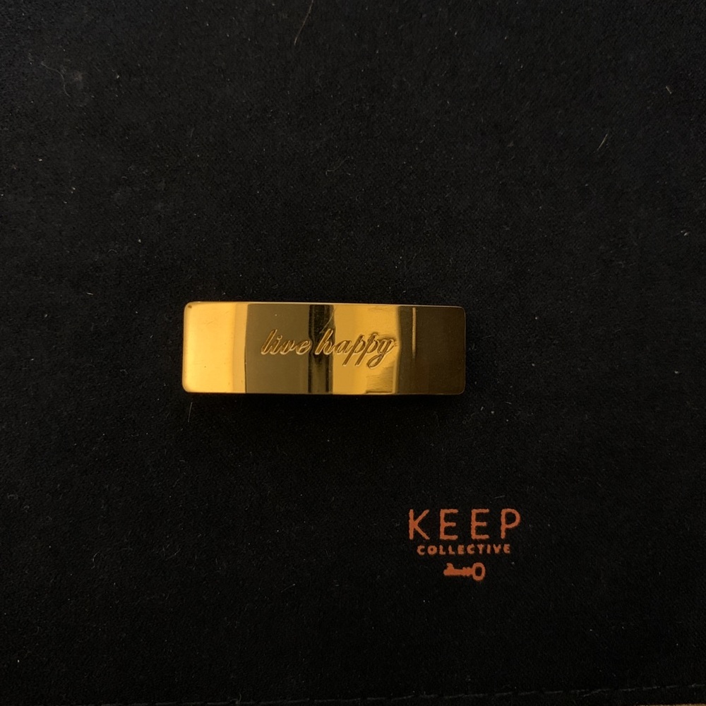 KEEP Collective “live happy” say something bar charm in gold